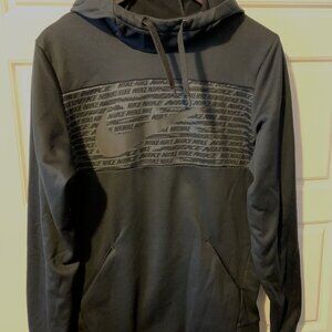 AUTHENTIC NIKE THERMA DRI-FIT GFX 2 BLACK/GRAY PULLOVER HOODIE SIZE SMALL